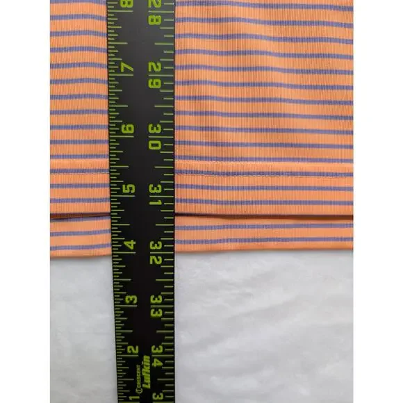 Donald Ross Mens Golf Polo Shirt - Large Orange Stripe‎ Performance ODCC 1892 - Picture 6 of 8